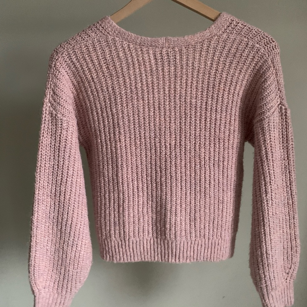 Girls pink fisherman knit cardigan size 10-12 - Picture 2 of 4